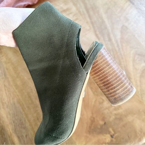 Steve Madden Sunnie Open Toe Cutout Ankle Sock Bootie Olive Green Women's 6.5 M - Picture 7 of 10